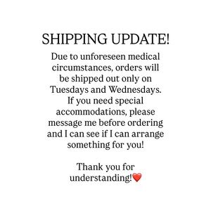 Shipping Notice - Tuesday/Wednesday Delivery Only